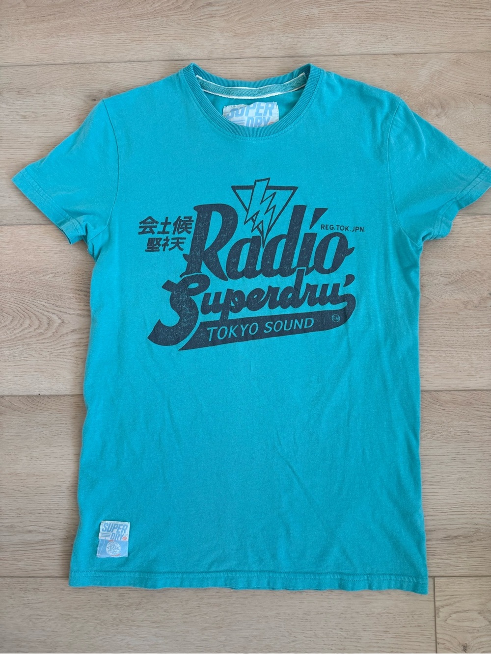 Superdry Radio Superdry Tokyo Sound Retro Y2K Turquoise Graphic Tee Men’s S